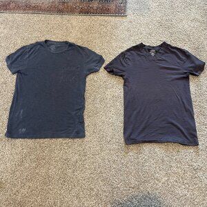 J. Crew Mens T shirt Lot Garment Dyed 100% Cotton XS Purple V neck / S Blue Crew